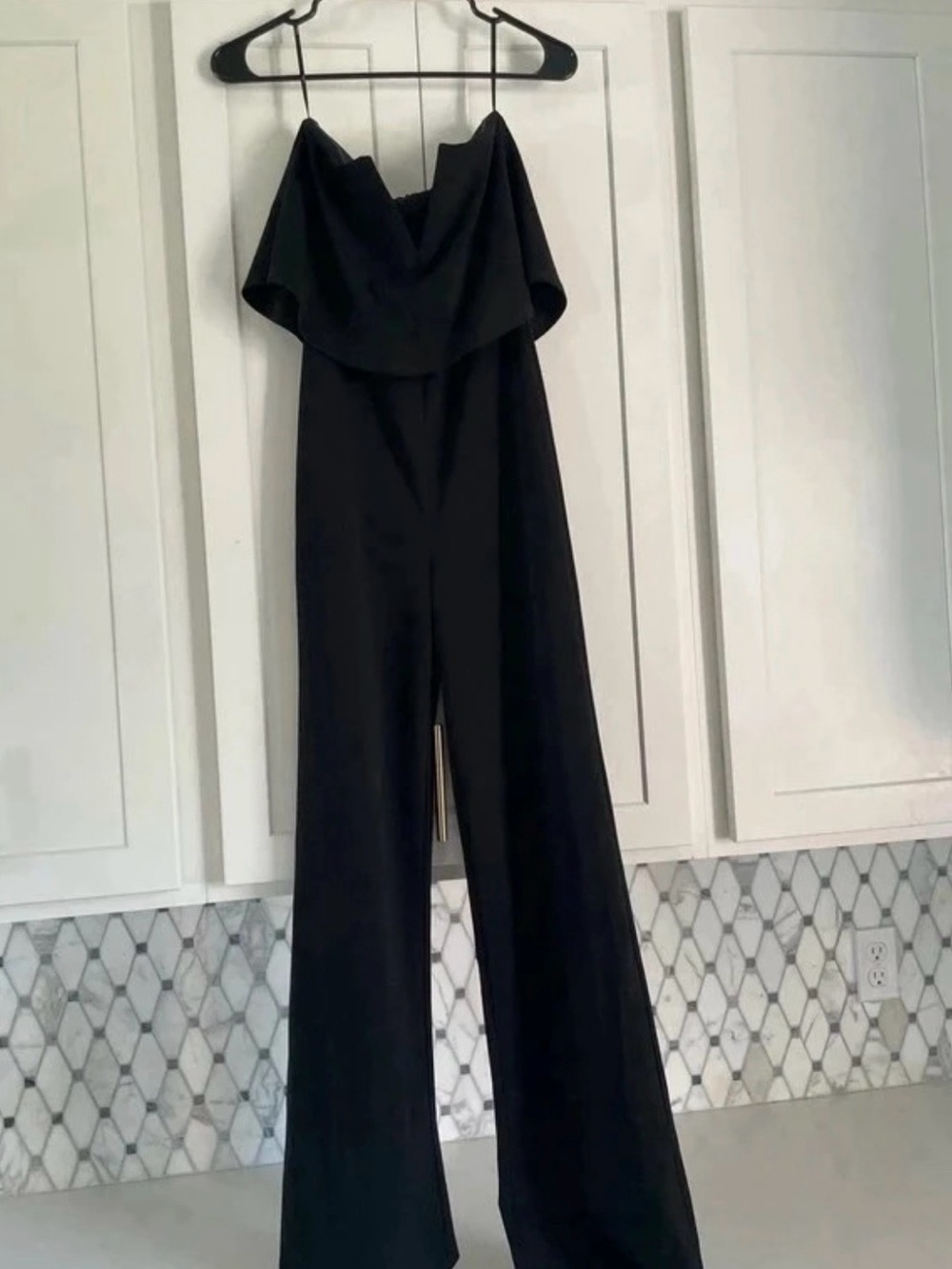 Strapless Black Wide-Leg Jumpsuit